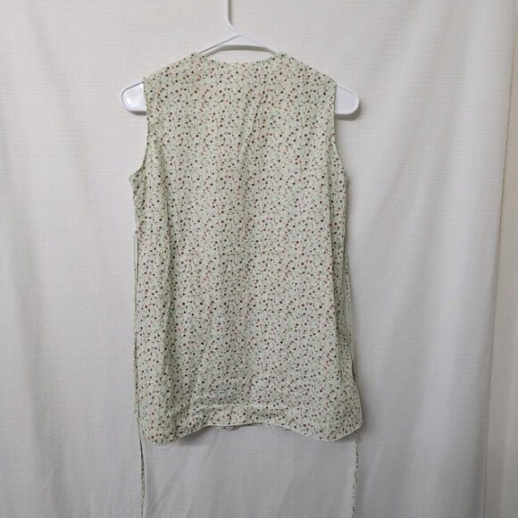 Womens Sz Small B Sport Maternity 100% Cotton Floral Blouse Light Green Boho - Picture 5 of 7